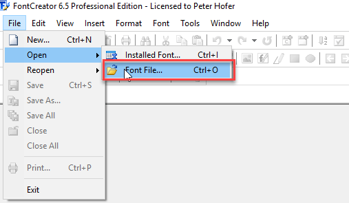 add font file