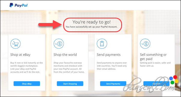 Hoàn tất đăng ký tài khoản Paypal