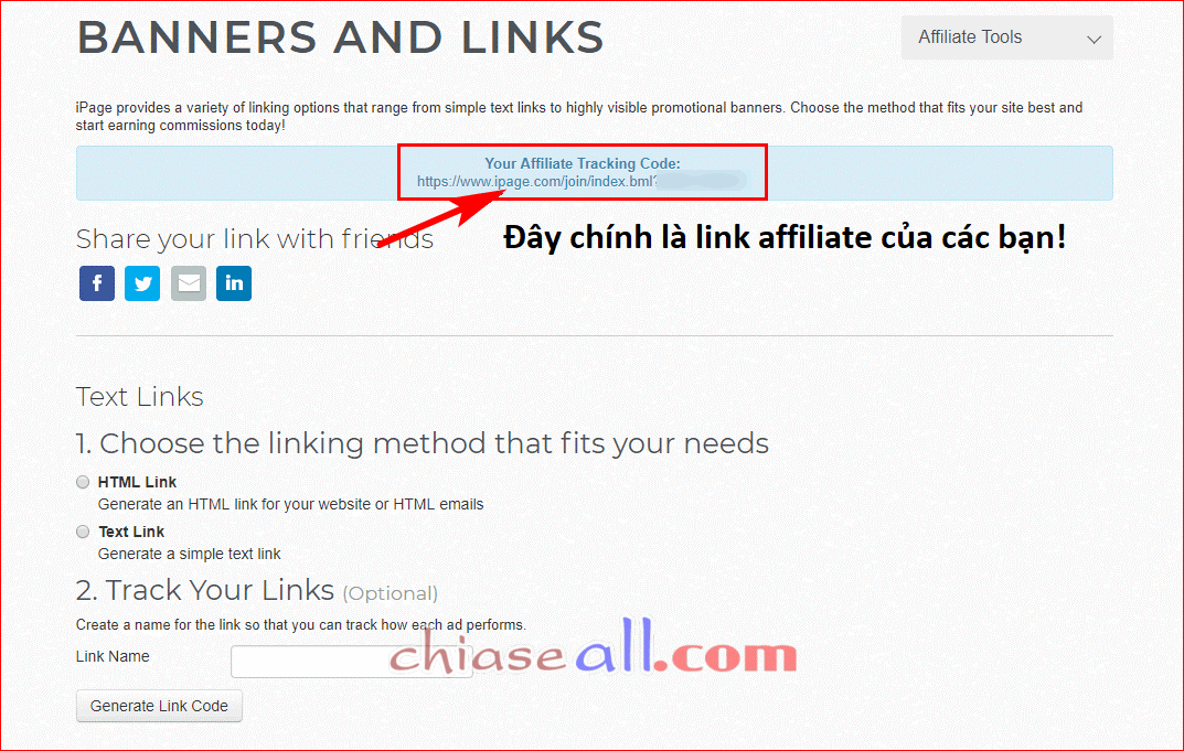 ipage affiliate tiep thi lien ket