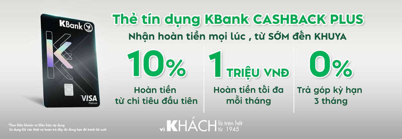 Thẻ tín dụng Kbank Cashback plus
